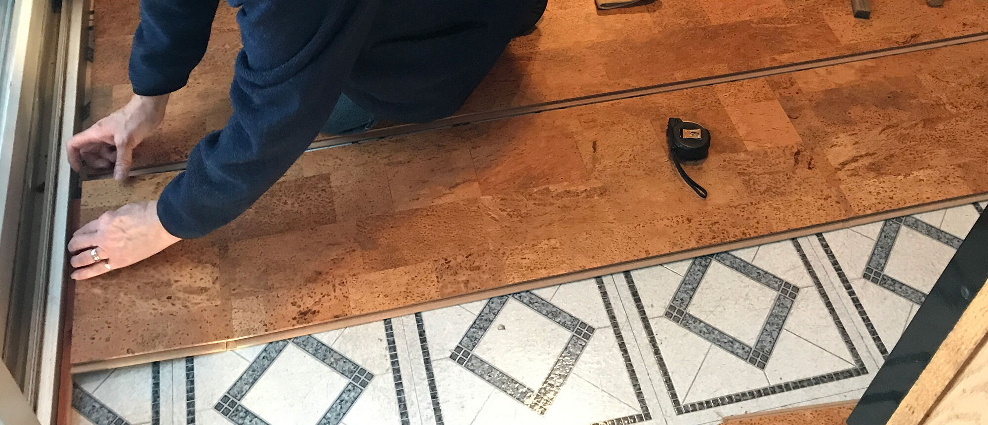 kitchen cork floor header